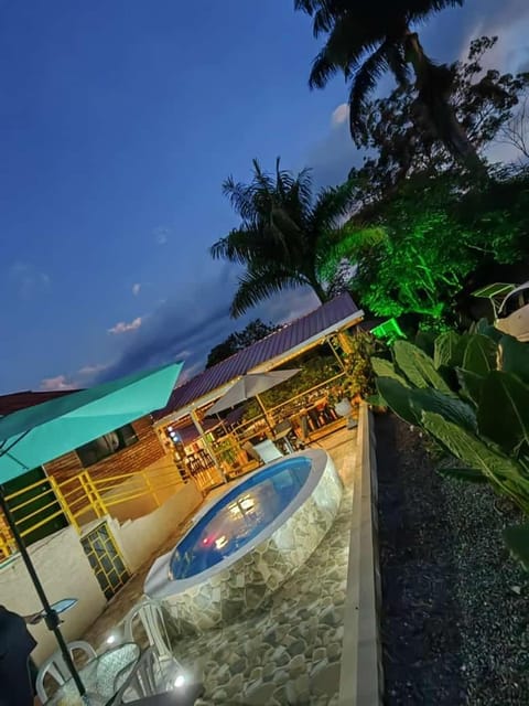 Patio, Night, Natural landscape, Pool view, Swimming pool