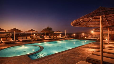 Night, Pool view, Swimming pool