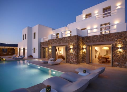 Property building, Swimming pool, Sunset