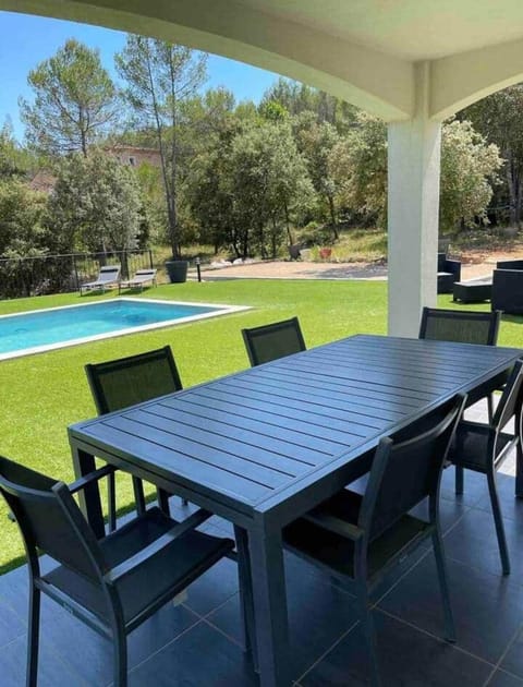 Patio, Natural landscape, Dining area, Pool view, Swimming pool, sunbed