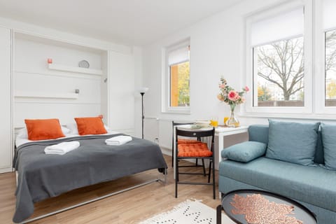 Bed, Living room, Photo of the whole room, Seating area