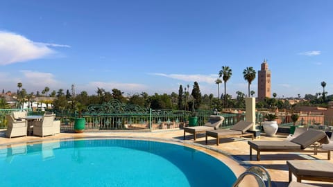 Patio, City view, Swimming pool
