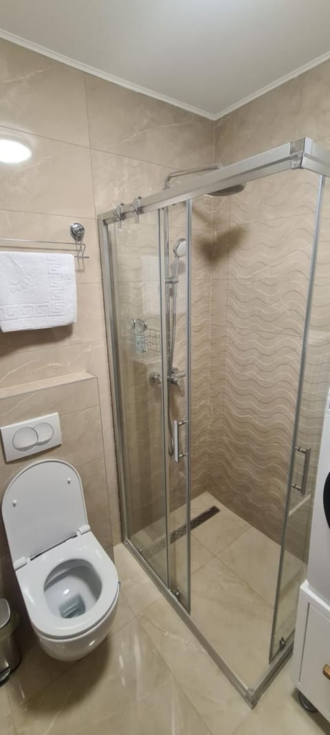 Shower, Toilet, Bathroom, towels, washing machine