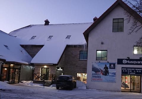 Property building, Winter, Street view, Location, Parking
