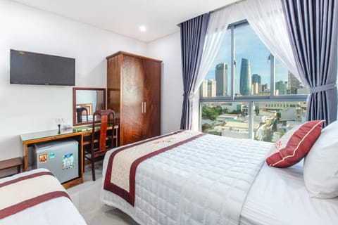 Bed, View (from property/room), Photo of the whole room, Bedroom, City view