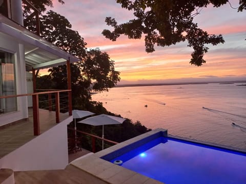 Patio, Sea view, Swimming pool, Sunset