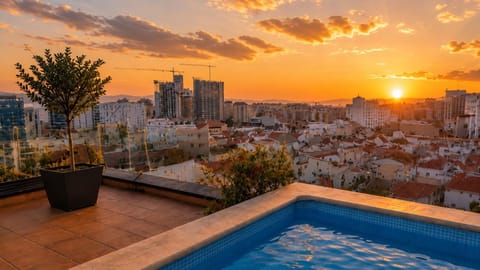 City view, Pool view, Swimming pool, Sunset