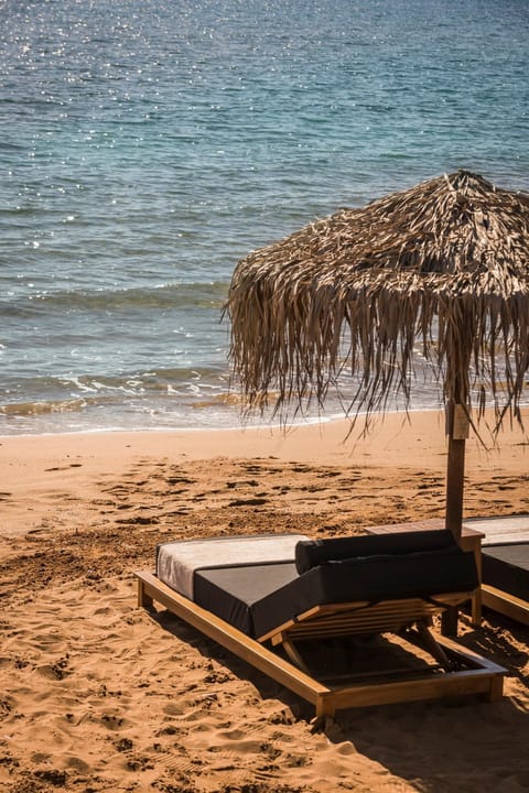 Day, Beach, Sea view, sunbed