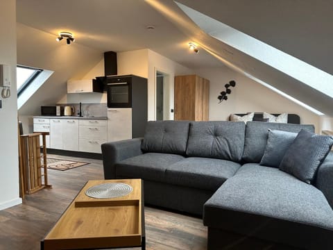 Kitchen or kitchenette, Living room, Seating area