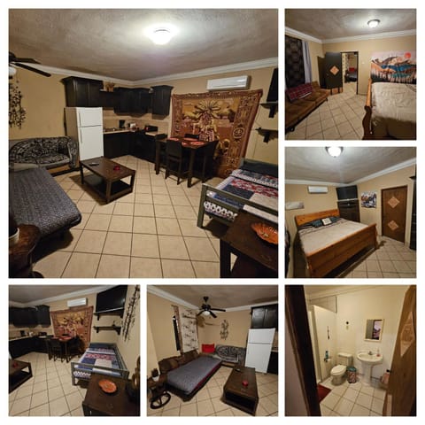 Bed, TV and multimedia, Kitchen or kitchenette, Living room, Photo of the whole room, Seating area, Dining area, Bedroom, oven