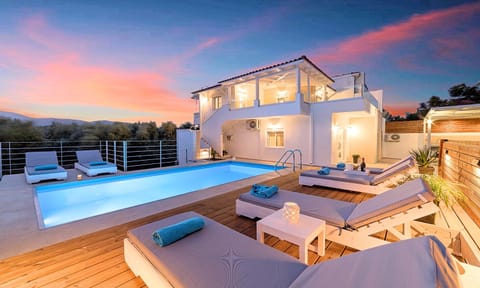 Property building, Swimming pool, Sunrise, Sunset