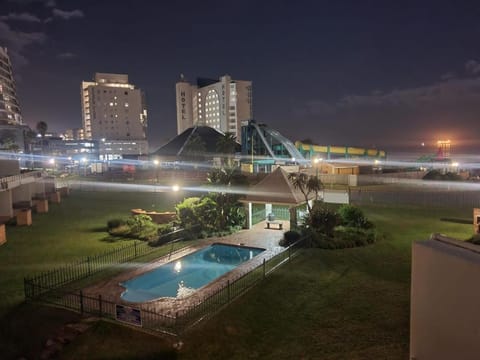 Property building, Night, City view, Swimming pool