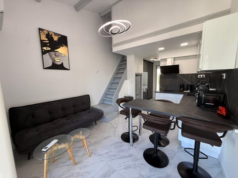 Living room, kitchen