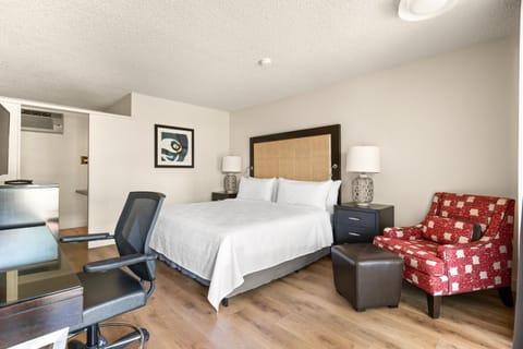 Bed, Seating area, Bedroom