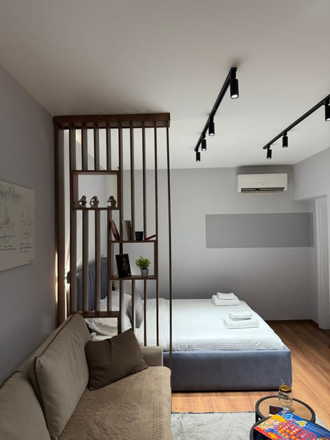Bed, Living room, Photo of the whole room, Seating area, Bedroom, air conditioner
