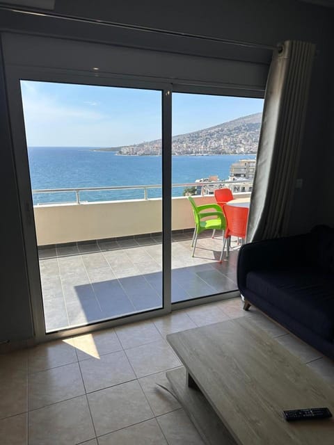 Day, View (from property/room), Balcony/Terrace, Living room, Beach, Sea view