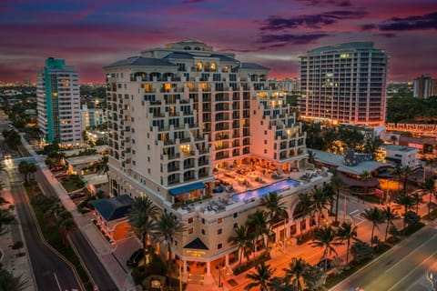 Property building, Night, Bird's eye view, City view