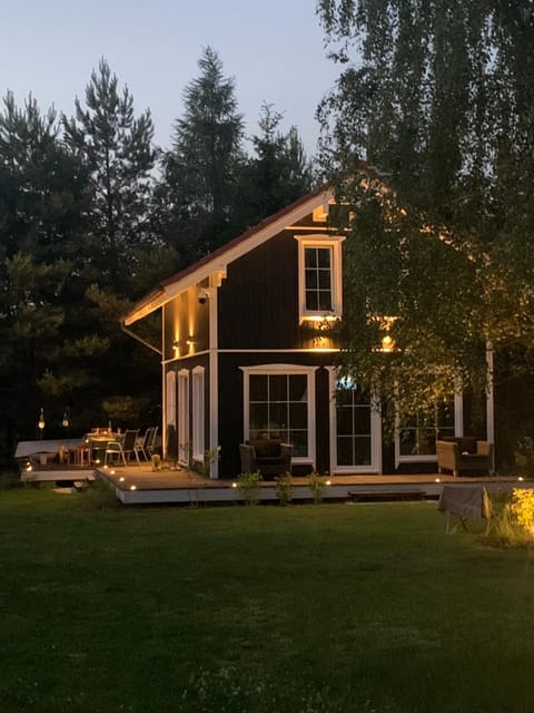Property building, Night, Garden