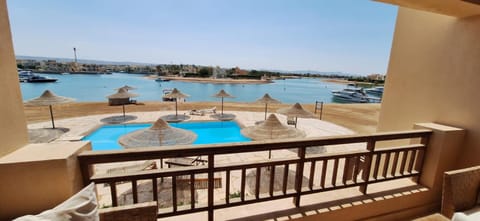 Patio, Nearby landmark, Day, Natural landscape, View (from property/room), Balcony/Terrace, Seating area, Lake view, Pool view, Sea view, Swimming pool, sunbed
