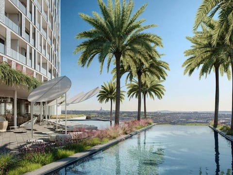 Property building, Pool view, Swimming pool, sunbed