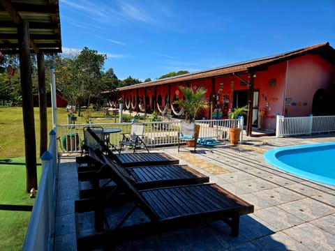 Property building, Patio, Pool view, sunbed