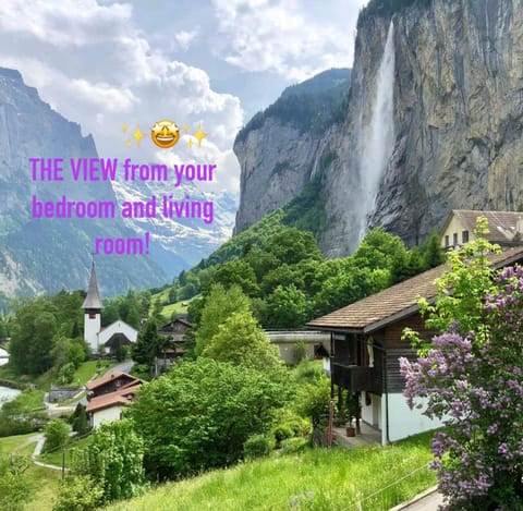 World-Famous Valley View King Bed & Laundry Apartment in Lauterbrunnen