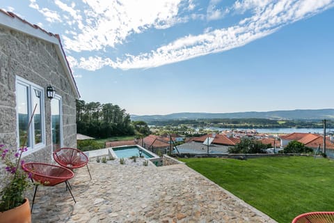 Property building, Patio, Mountain view, Pool view, River view, Swimming pool