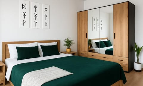 Bed, Photo of the whole room, wardrobe