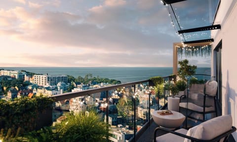 View (from property/room), Balcony/Terrace, Seating area, Sea view