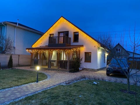Property building, Night, Garden, Inner courtyard view