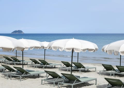Beach, Sea view, sunbed