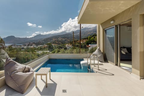View (from property/room), Balcony/Terrace, Mountain view, Sea view, Swimming pool