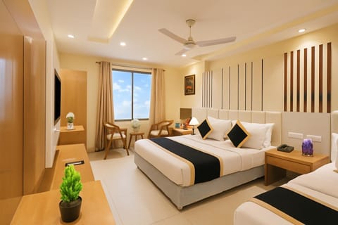 Bed, TV and multimedia, Living room, Photo of the whole room, Seating area, Bedroom, fireplace, wardrobe, air conditioner