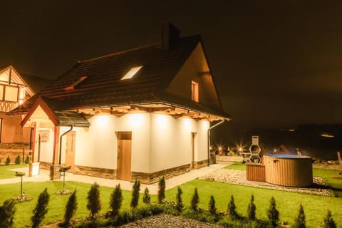 Property building, Night, Garden