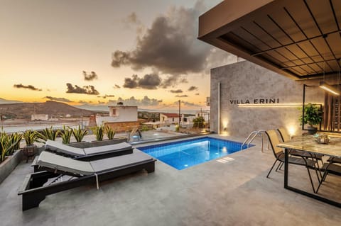 Patio, Pool view, Swimming pool, Sunset, sunbed