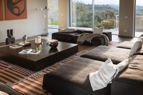 Living room, Seating area, Garden view