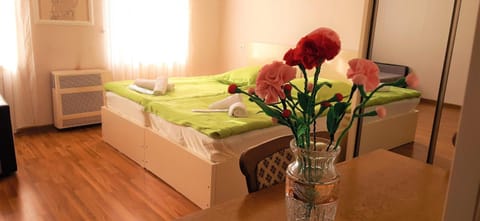 Bed, Living room, Photo of the whole room, Seating area, Bedroom, towels, wardrobe