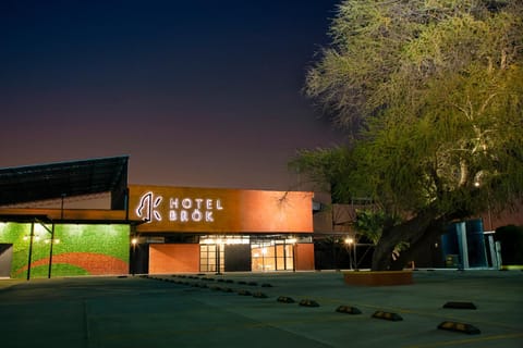 Property building, Facade/entrance, Night, Parking