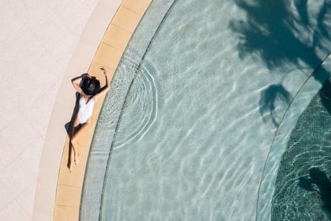 People, Bird's eye view, Pool view, Swimming pool