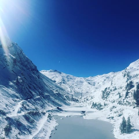 Natural landscape, Winter, Hiking, Lake view, Mountain view