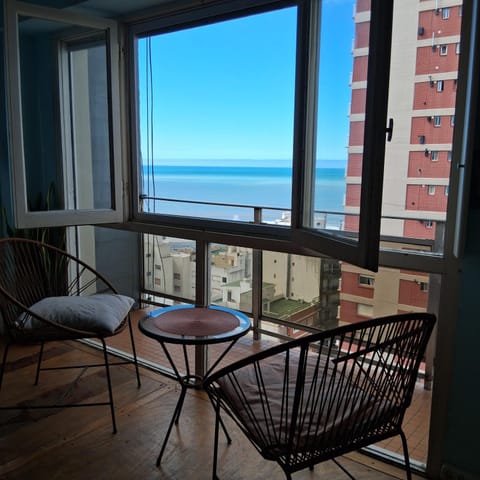 Day, Natural landscape, View (from property/room), Balcony/Terrace, Living room, Dining area, Sea view
