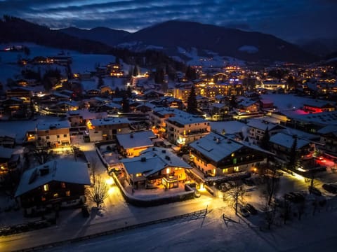 Property building, Night, Bird's eye view, Winter