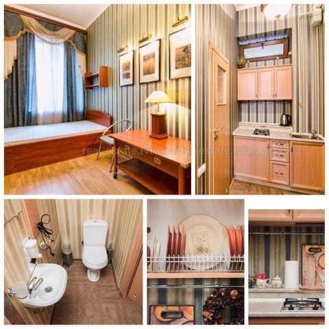 Bed, Bathroom, Kitchen or kitchenette, Living room