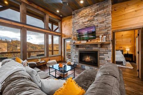 Living room, Mountain view, flat iron