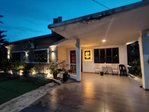 Property building, Night, Garden, Garden view