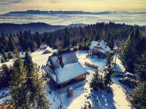 Property building, Bird's eye view, Winter, Mountain view