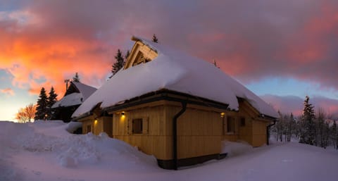 Property building, Winter, Sunset