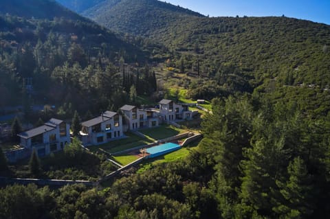 Property building, Day, Natural landscape, Bird's eye view, Mountain view, Pool view, Swimming pool