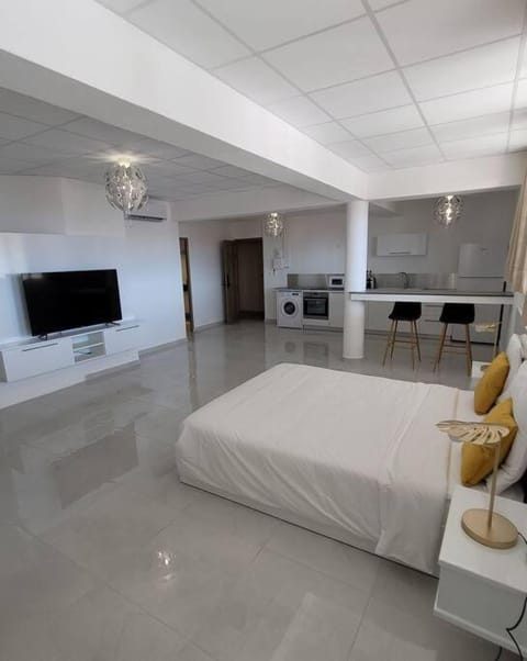 Bed, TV and multimedia, Kitchen or kitchenette, Photo of the whole room, oven