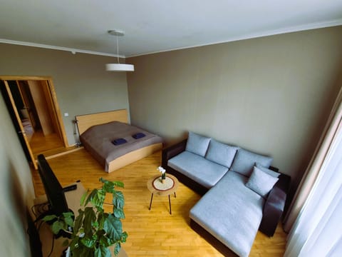Bed, Living room, Seating area, Bedroom
